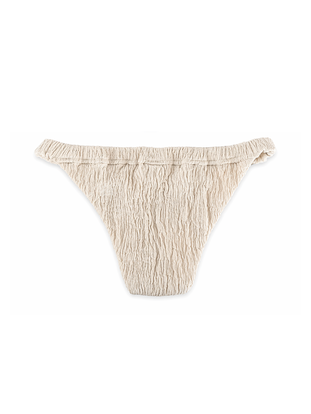 Beige bikini bottom on a white background