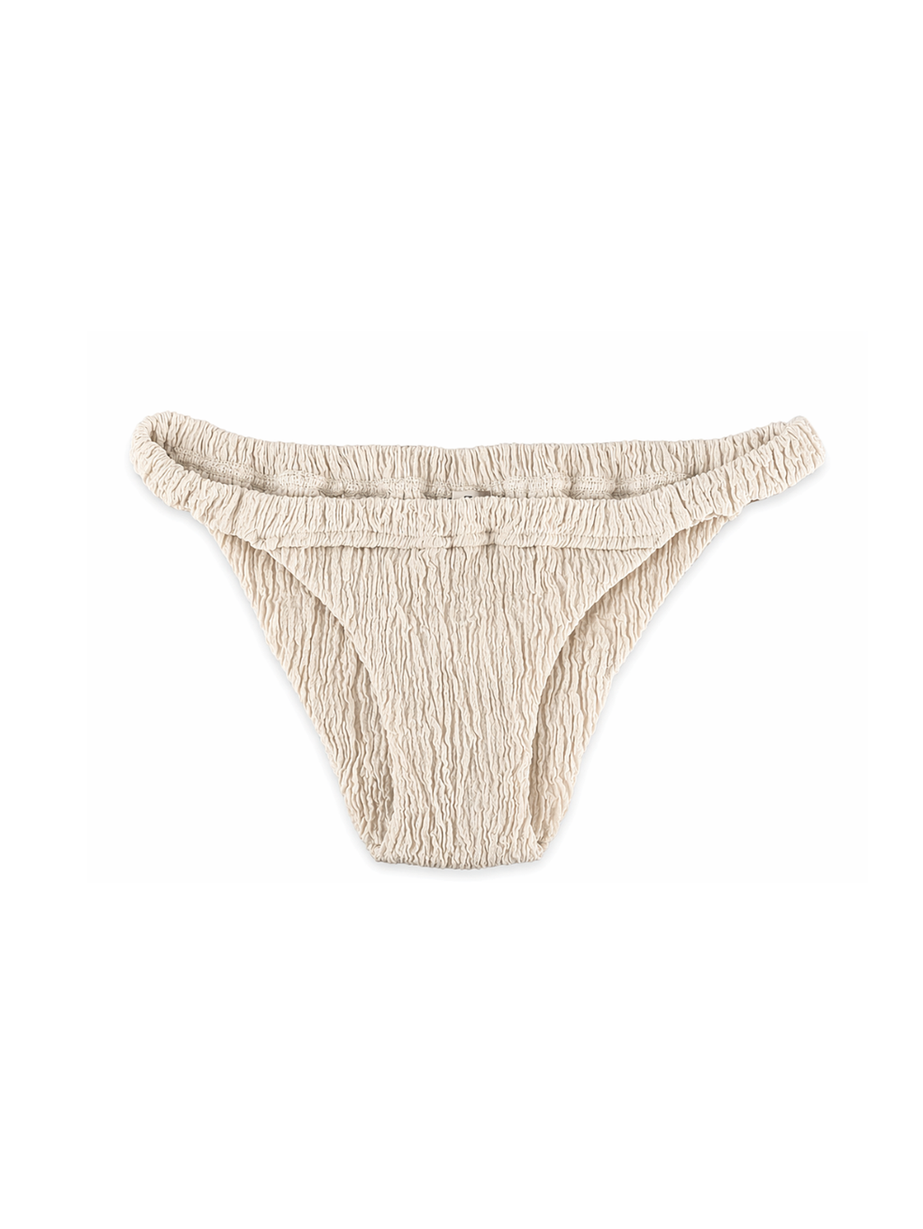 Beige bikini bottom on a white background